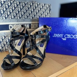 Jimmy Choo  Patent Leather Black Heels size 8.5 39